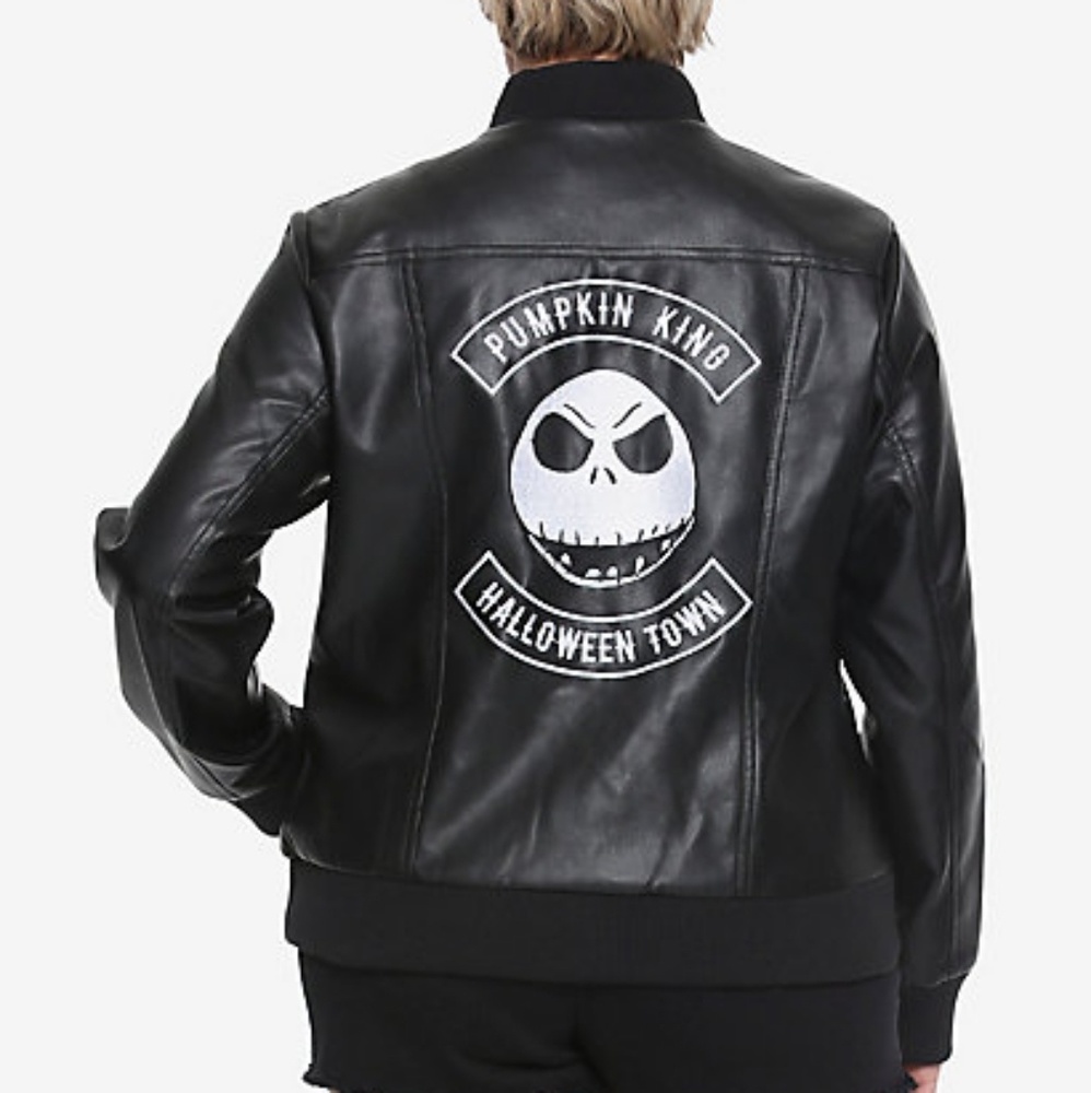 Vegan leather zip up jacket